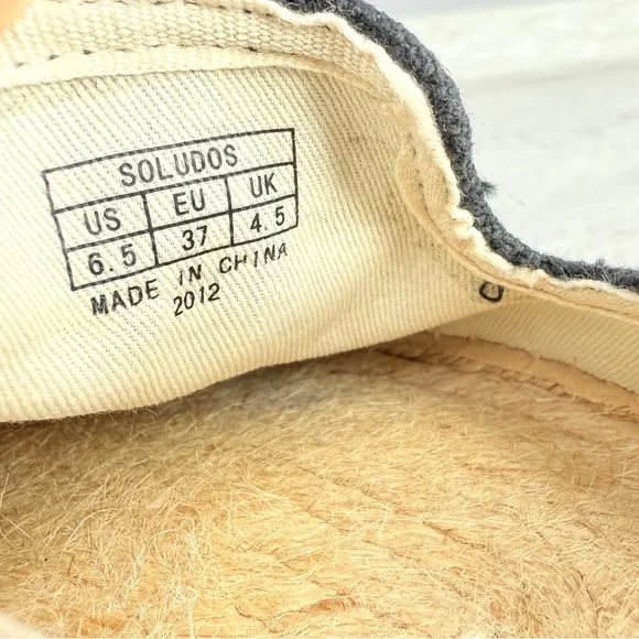 Like New! Soludos Platform Smoking Slippers Black canvas Espadrilles size 6.5 - Picture 9 of 14